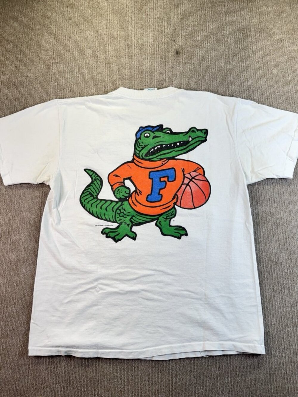 VINTAGE Mr Tees Florida Gators T Shirt XL All Over Print Double Sided Read